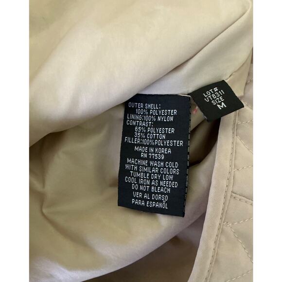 Nordic L:ights Quilted Button-Up Long Sleeve Jacket With Pockets Beige/Cream M - Picture 6 of 8